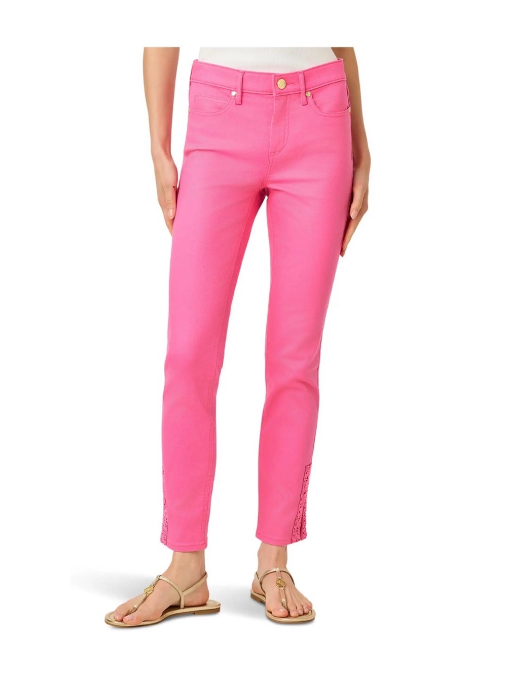 Lilly Pulitzer 6 Nolynn High Rise Slim in Pelican Pink Jeans